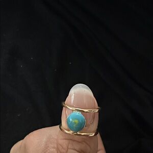 Goldstone  Ring with Chinese Turquoise Stone